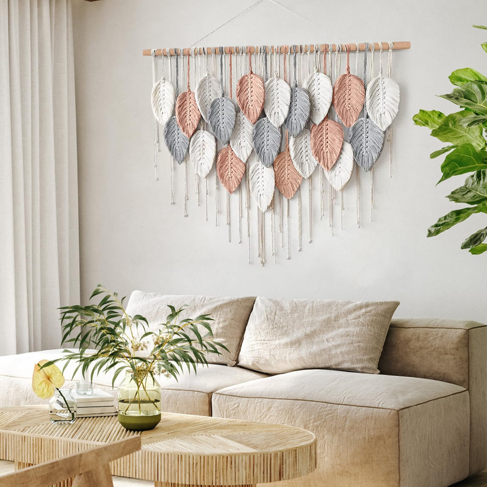 Dakota Fields Large Macrame Wall Hanging, Boho Woven Tapestry